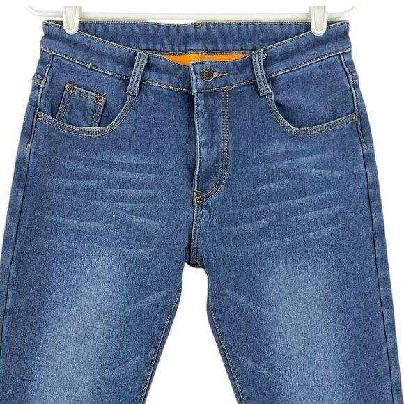 Fredd Marshall Women's Fleece Lined Blue Denim Jeans Size 30 Stretch Mid Rise - Picture 4 of 13